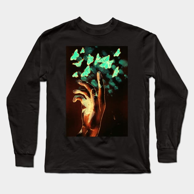 Touching Butterflies Long Sleeve T-Shirt by theprometeus